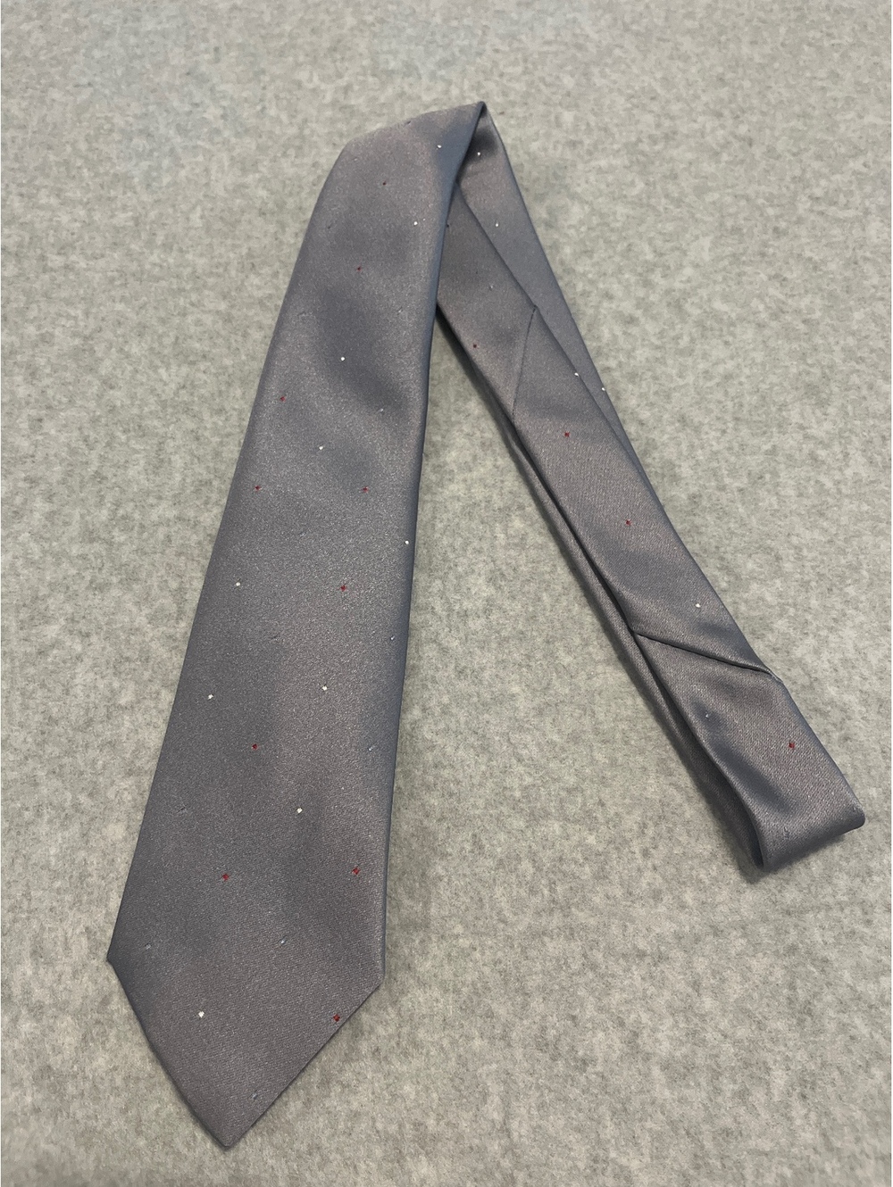 Vintage Hennessy Couture Gray Pin Dot Tie 56”